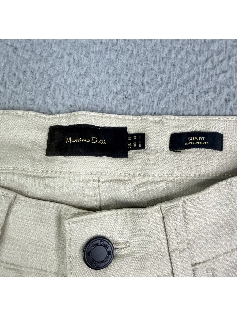 Massimo Dutti Slim Fit Cotton Blend Stretch Men's Size W30X30L Chino Pants NWT